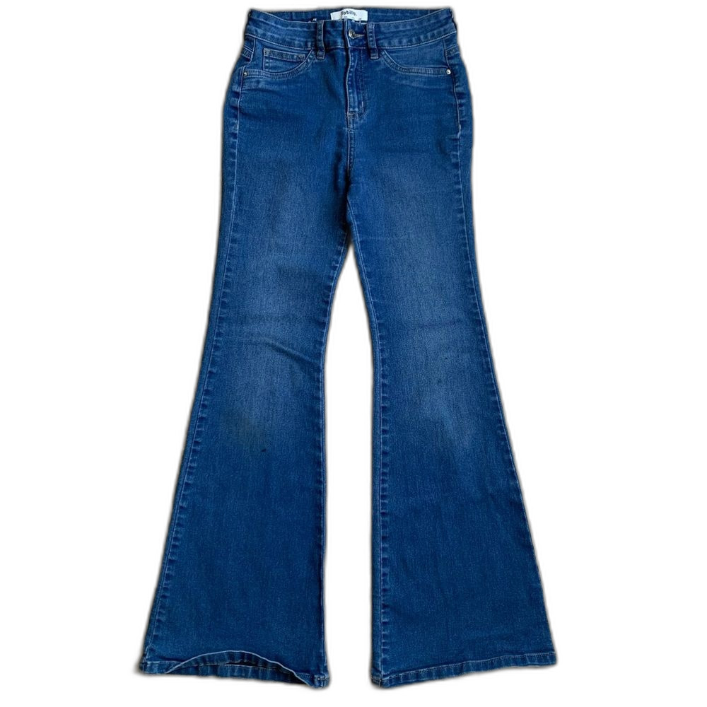 High-Waist Dark Blue Flared Women's Jeans